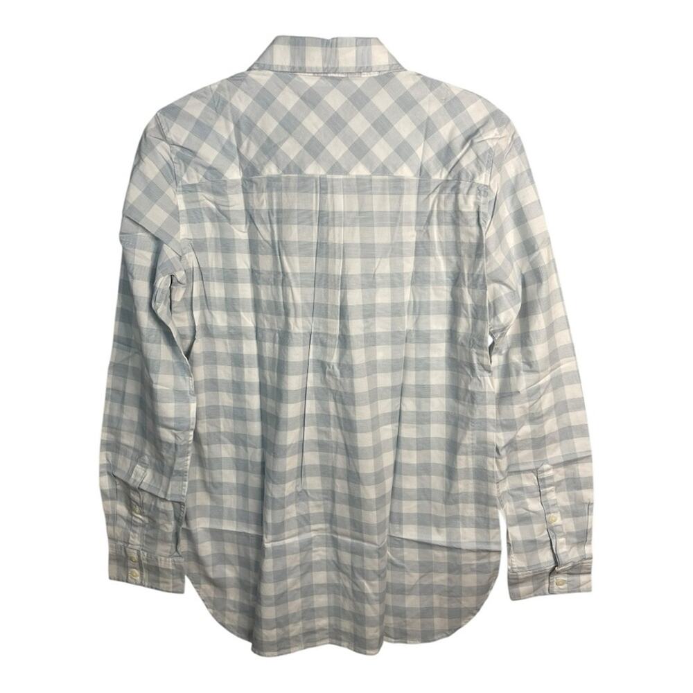 UNTUCKit Women's Button‎ Down Santa Marzi Plaid Long Sleeve Shirt Blue White 4 - Picture 3 of 8